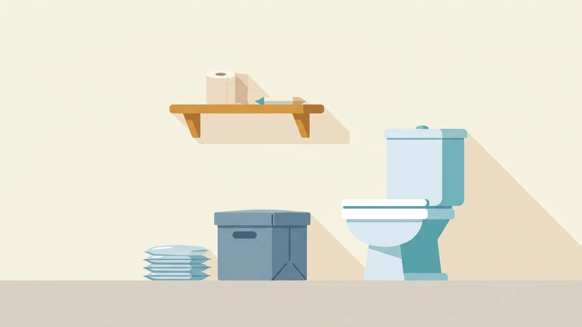 簡易トイレは何回分必要？断水・配管の被害に備える家庭のトイレ対策のイメージイラスト